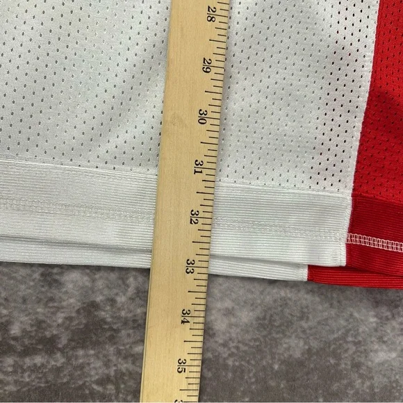 Reebok Iverson Jersey Mens Large Red White Vintage Split Football Embroidered - Picture 11 of 11